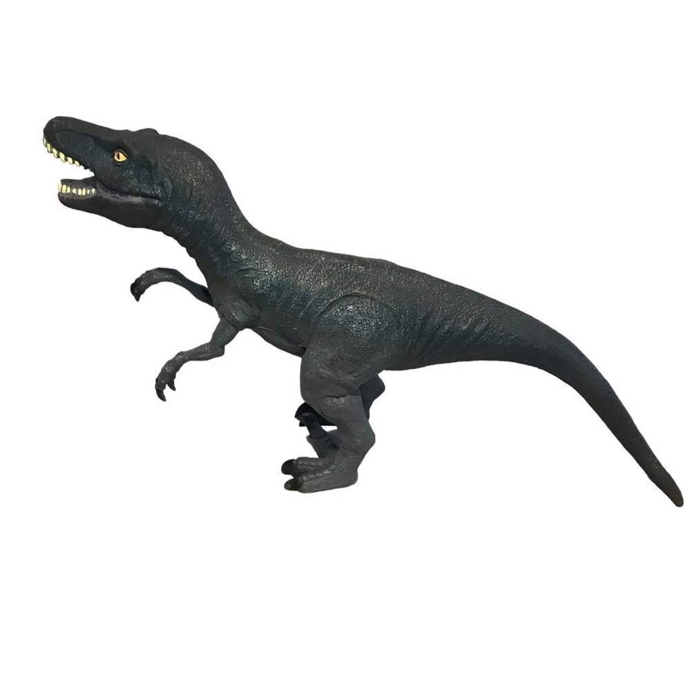 Vintage 2014 Velociraptor Dinosaur Rubber Toy Large 10" Tall 19" Long